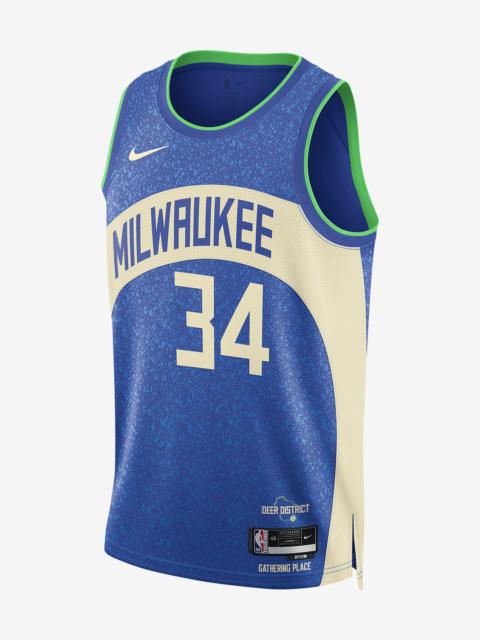 Giannis Antetokounmpo Milwaukee Bucks City Edition 2023/24 Nike Men's Dri-FIT NBA Swingman Jersey