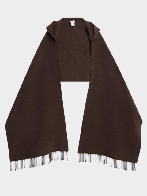 Brunello Cucinelli Wool-Cashmere Fringed Cape Scarf