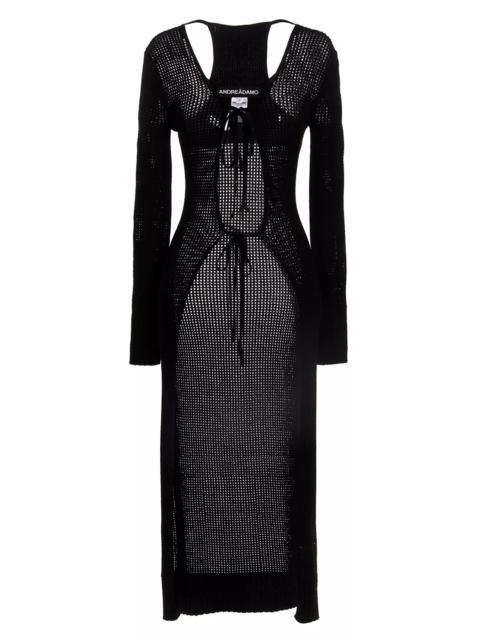 ANDREĀDAMO Openwork long cardigan