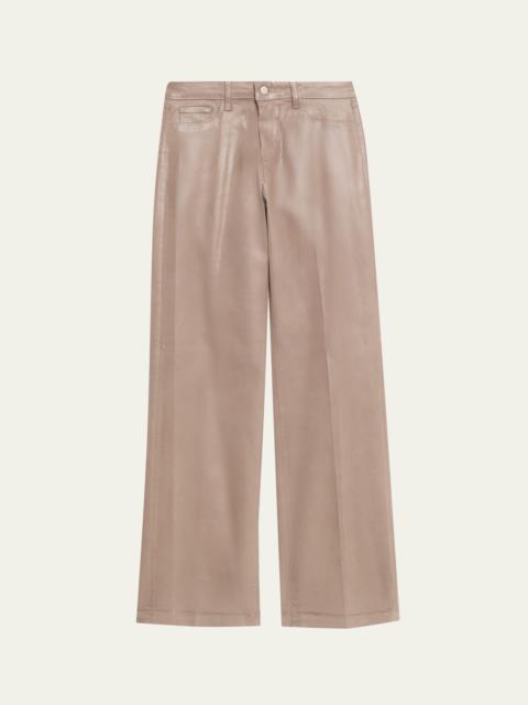L'AGENCE Clayton Coated Wide-Leg Jeans