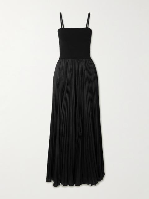 LA LIGNE Estelle Convertible Stretch-knit And Pleated Satin Maxi Dress
