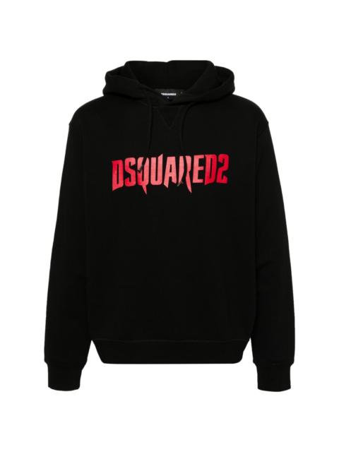 logo-print cotton hoodie