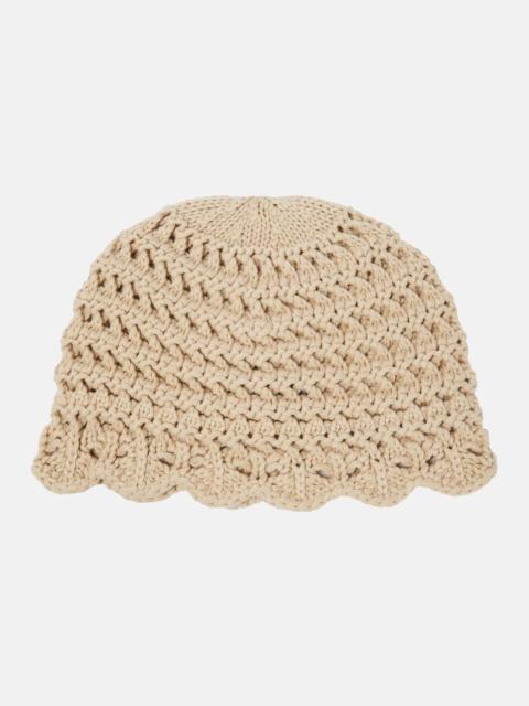 Crochet cotton beanie