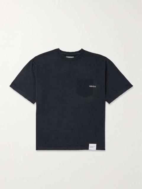 NEIGHBORHOOD Savage Distressed Logo-Print Cotton-Jersey T-Shirt