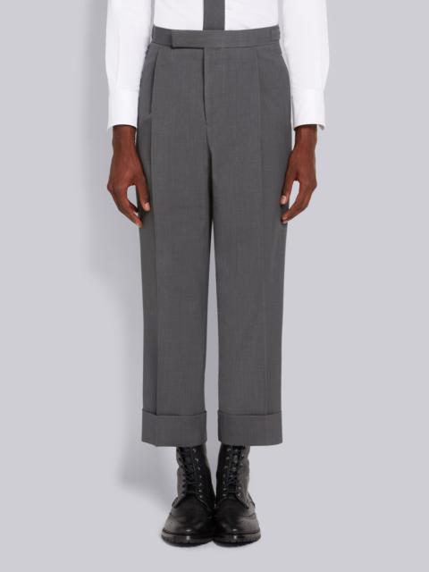 Thom Browne Medium Grey Wool Pique Suiting Single Pleat Trouser