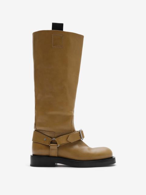 Burberry Leather Saddle High Boots