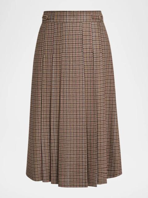 GABRIELA HEARST Wesley Houndstooth Pleated Midi Skirt