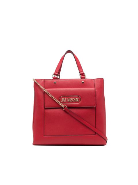 Moschino logo-plaque tote bag