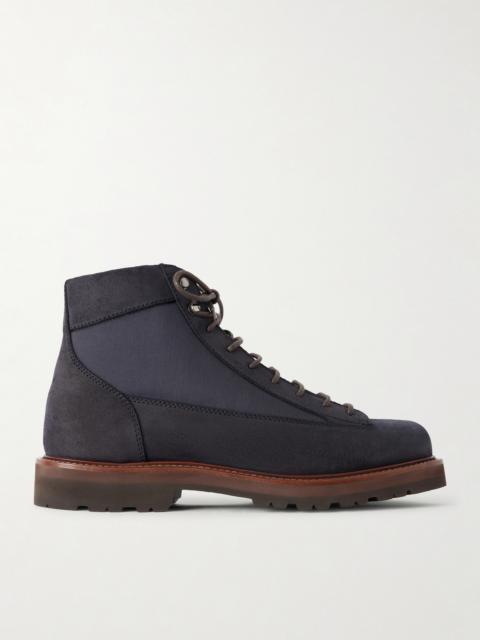 Brunello Cucinelli Nylon-Trimmed Suede Hiking Boots