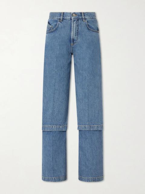 THE ATTICO Paneled High-rise Wide-leg Jeans