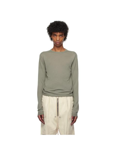 Rick Owens Green Hollywood Cropped Level Biker Sweater