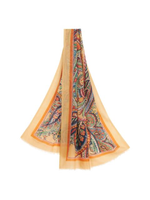 paisley-print cashmere scarf