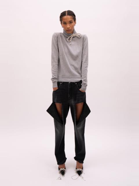 AREA HOTFIX THIGH SLASH JEAN