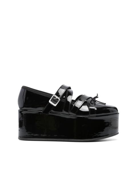 Noir Kei Ninomiya crossover-strap 70mm platform shoes