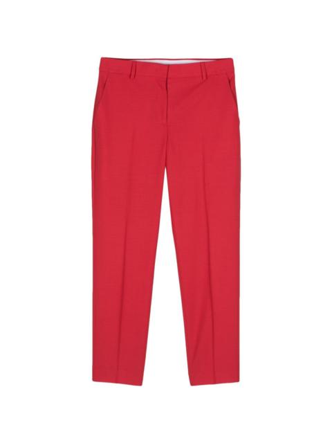 pressed-crease tapered-leg trousers
