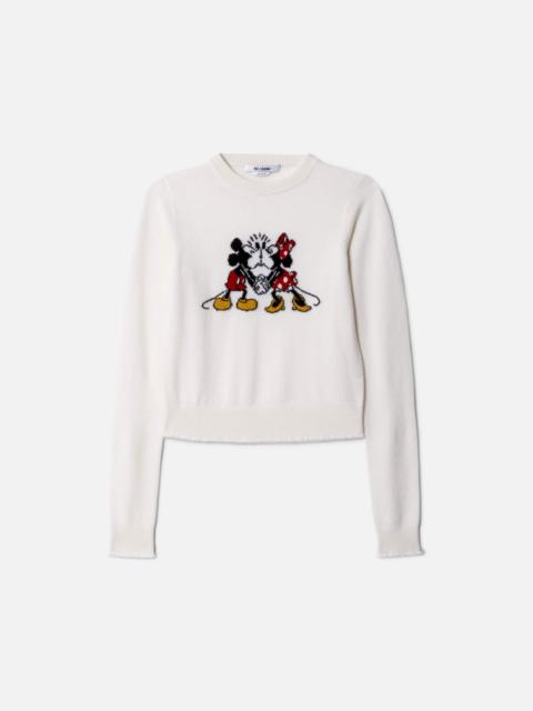RE/DONE Cashmere "Mickey Mouse" Crewneck - Ivory Multi