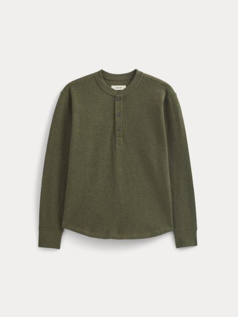 EVERLANE THERMAL HENLEY IN COZY WAFFLE