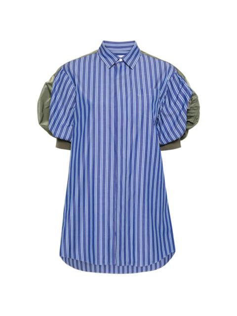 sacai panelled striped minidress
