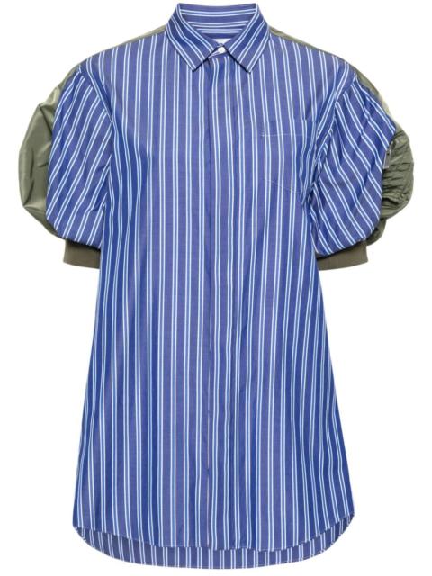 panelled striped minidress