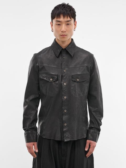 Yohji Yamamoto Black Leather Trucker Jacket