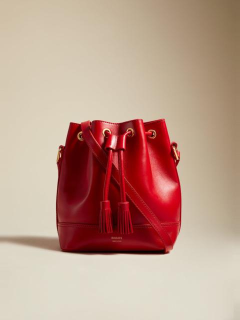 KHAITE The Small Cecilia Crossbody Bag in Scarlet Leather