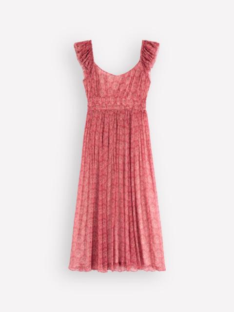 BODEN Crinkle Chiffon Maxi Dress-Pink Paradise Gardens