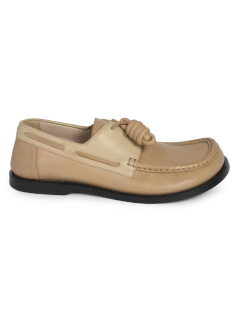Loewe Women's Campo Leather Boat Shoes - Cinnamon Sand