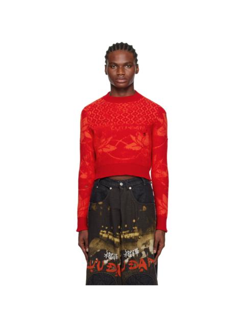 LU'U DAN Orange & Red Shrunk Sweater