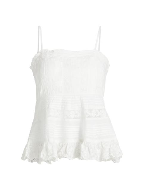 LoveShackFancy Women's Charlieann Lace Top - Bright White