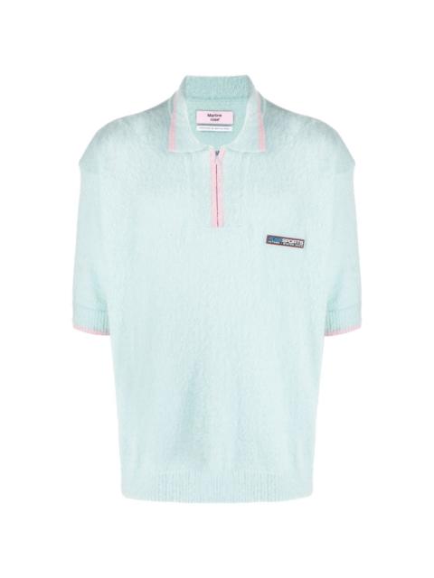 Martine Rose logo-patch knitted polo shirt
