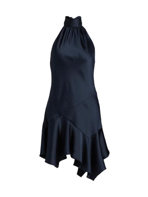 RAMY BROOK Women's Nari Satin Halter Minidress - Navy