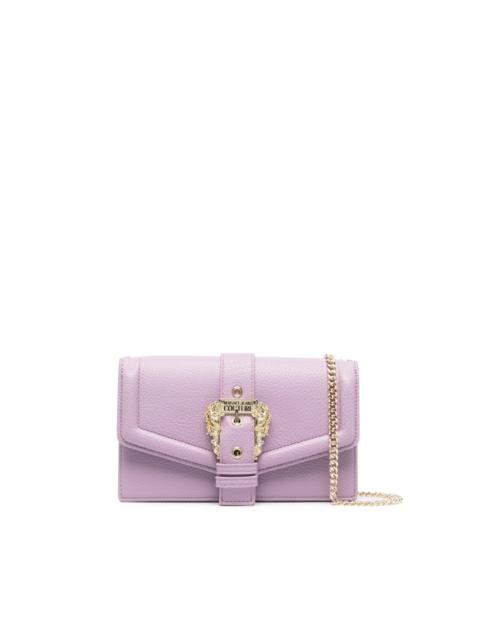 VERSACE JEANS COUTURE logo-buckle leather crossbody bag
