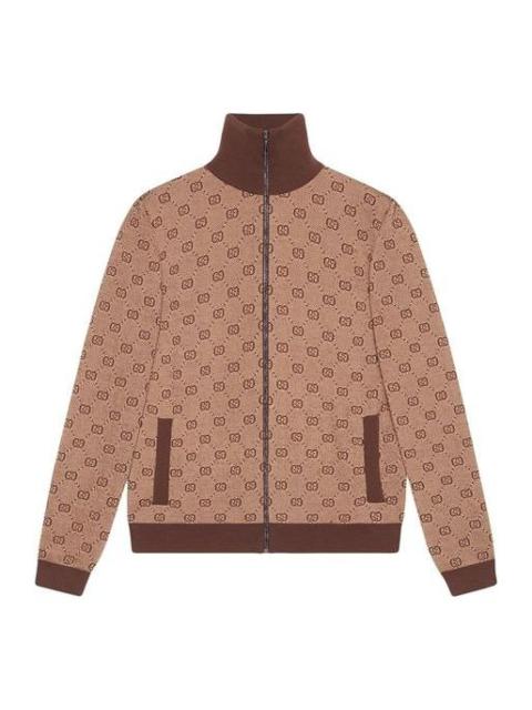 GUCCI Gucci Jacquard Knit Pilot Jacket Coat Male Brown 572636-XKAKV-2094