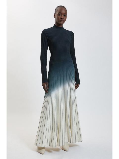 KAREN MILLEN Dip Dye Detail Long Sleeve Knitted Maxi Dress