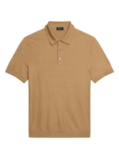 Theory Men's Silk-Cotton Polo Shirt - Fresh Khaki