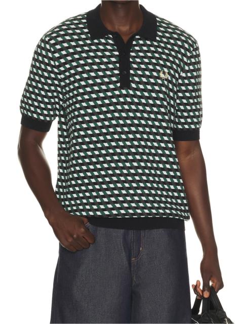 Fred Perry Geometric Knitted Polo