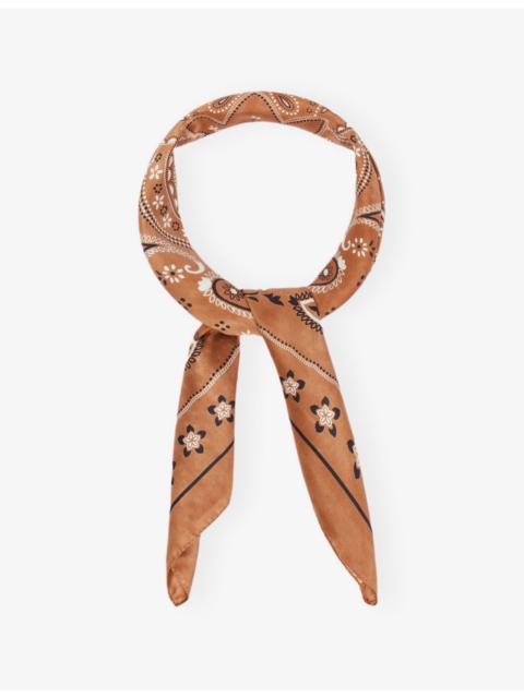 Sandro Bandana-Print Square Silk Scarf