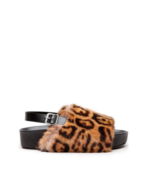 SIMONMILLER Furry Dip cheetah-pattern sandals