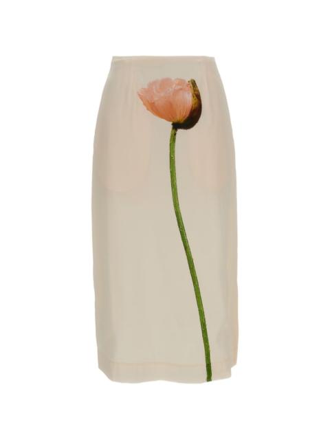 Simone Rocha floral midi skirt