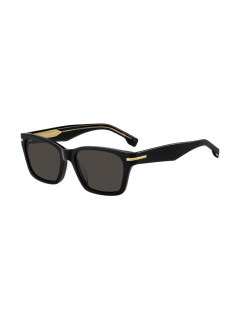 BOSS BLACK-ACETATE SUNGLASSES WITH GOLD-TONE HINGES