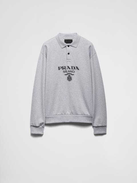 Prada Long-sleeved cotton polo shirt