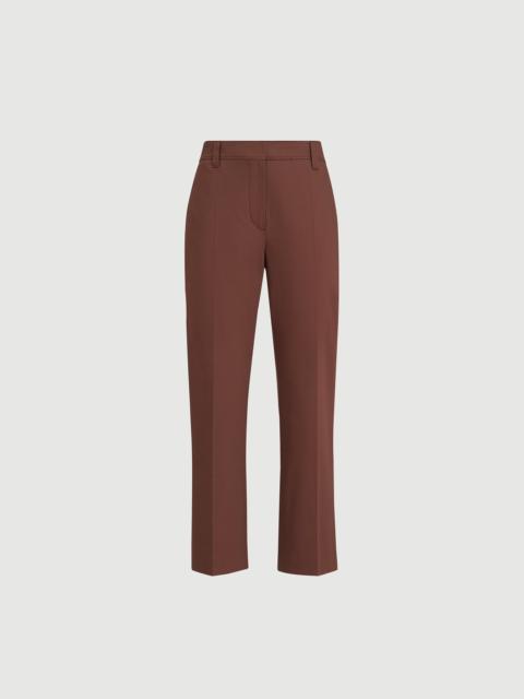 Brunello Cucinelli Stretch twisted cotton twill cigarette trousers with monili