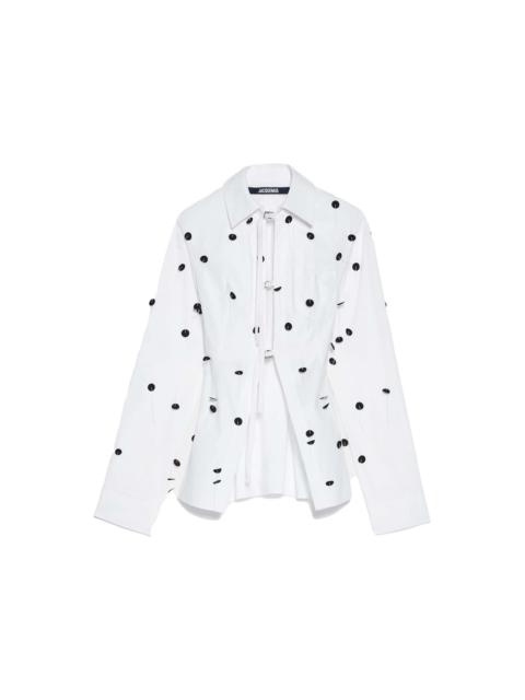 JACQUEMUS Jacquemus La Chemise Lavoir Brodée White/Black
