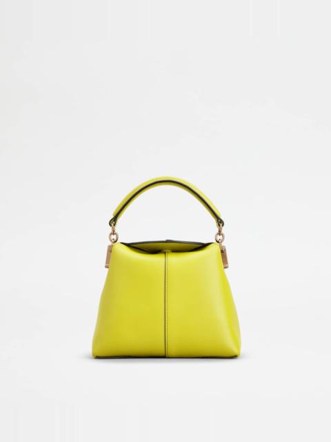 Tod's TOD'S T CASE TOTE MESSENGER BAG IN LEATHER MICRO - YELLOW