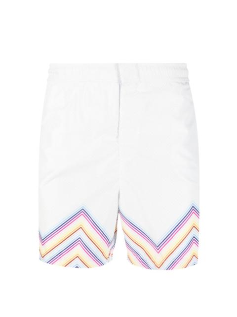 zig-zag print beach shorts