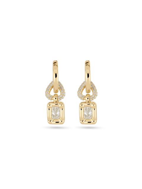 STONE AND STRAND LAB-Created Radiant Huggie Drop Pave Earrings