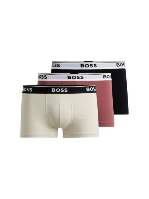 BOSS THREE-PACK OF STRETCH-COTTON TRUNKS WITH LOGO WAISTBANDS