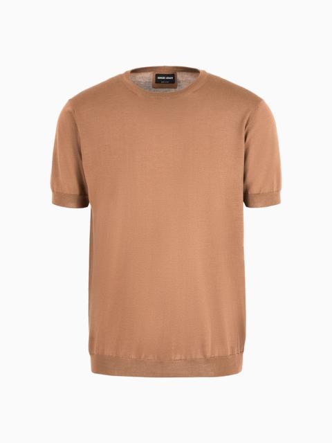 GIORGIO ARMANI Silk and cotton crew-neck jumper