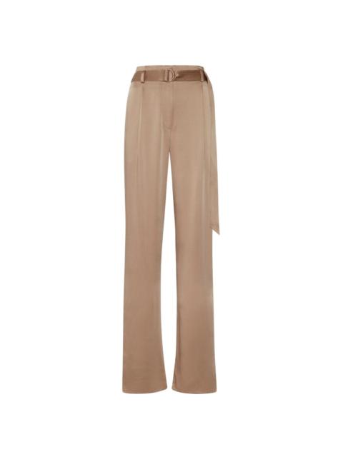 LAPOINTE Satin High Waisted Belted Pant