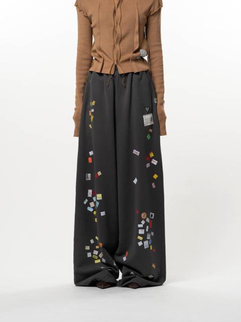 Maison MIHARAYASUHIRO Price Tag Sticker Printed Wide Sweat Pants